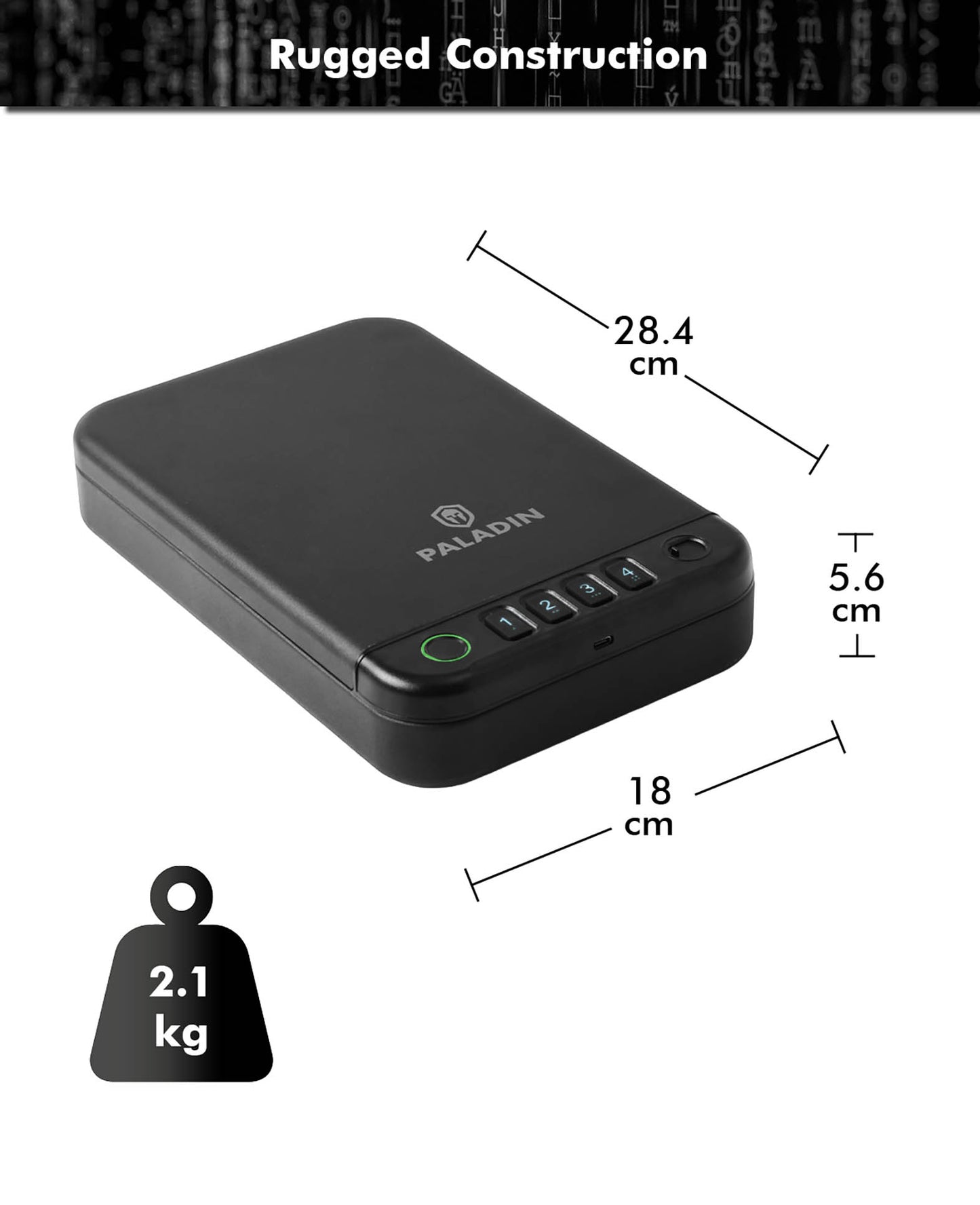 Paladin MK2 Slim Pistolensafe – Biometrisch, Kompakt, Schwarz