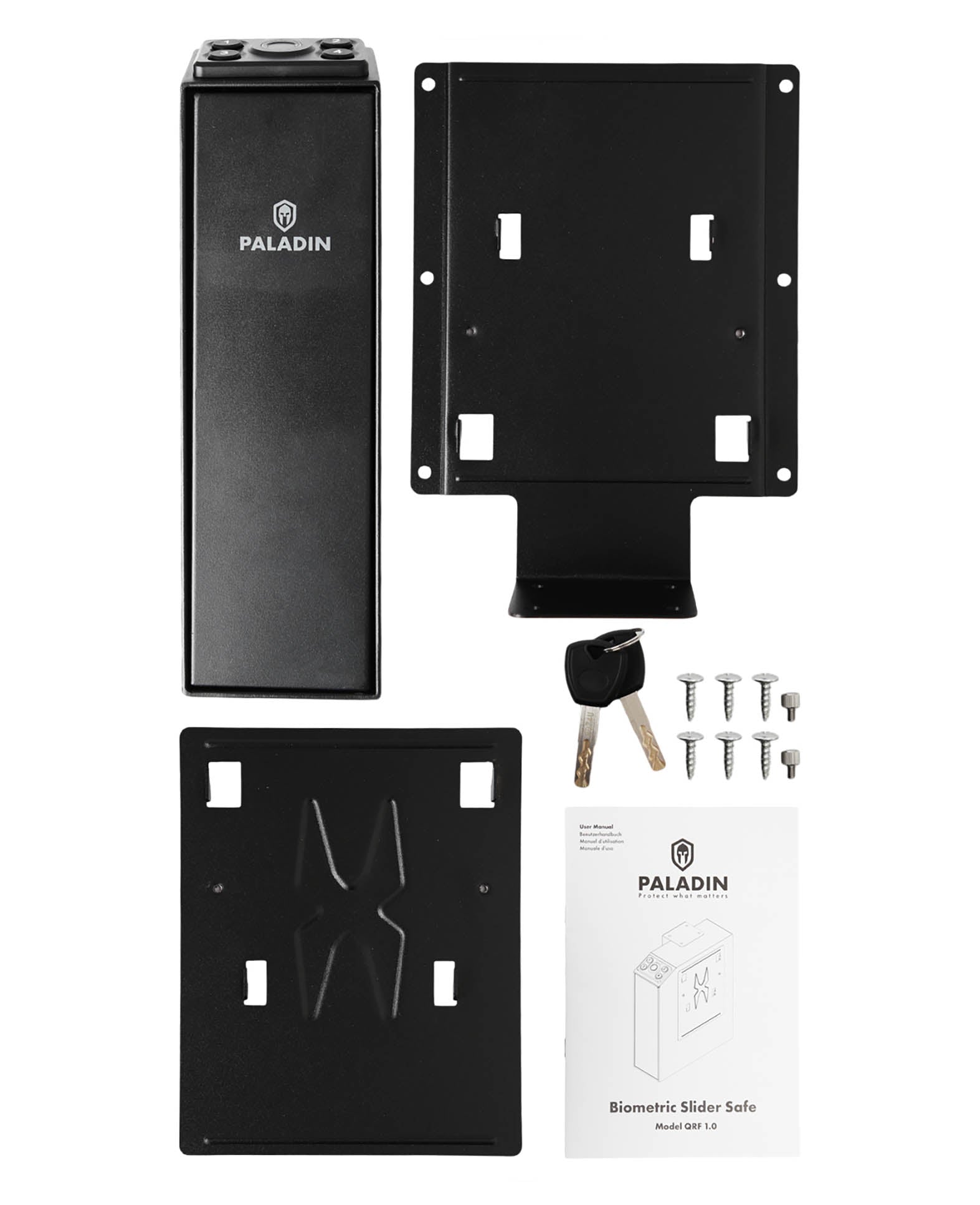 Paladin Slider Fingerprint Scanner, black, automatic, one-handed quick access, 25.6x9x30cm