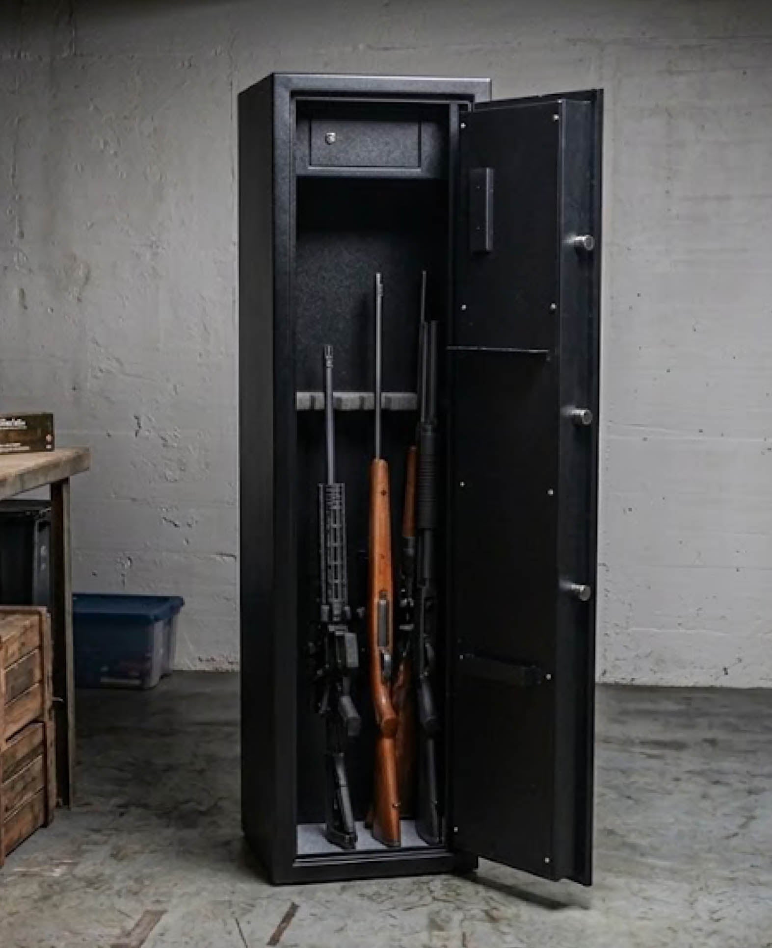 Paladin ARS1 Long Gun Safe – Biometric, Black, Stainless Steel, Modular