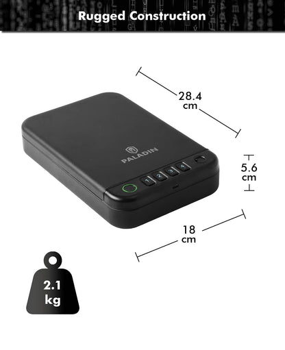 Paladin MK2 Slim Pistolensafe – Biometrisch, Kompakt, Schwarz