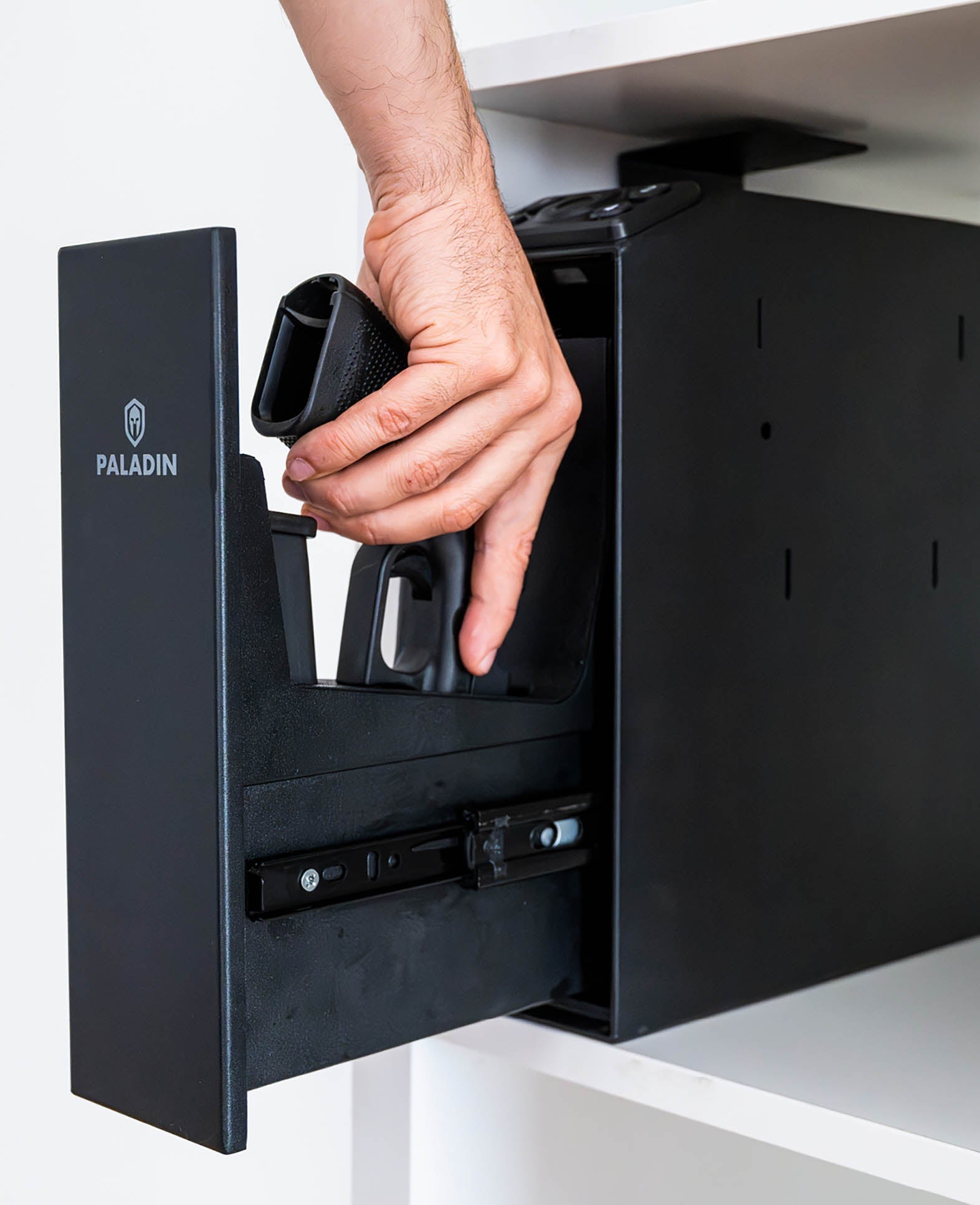 Paladin Slider Fingerprint Scanner, black, automatic, one-handed quick access, 25.6x9x30cm