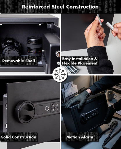 Paladin Möbeltresor – Biometrisch, Stahl, Schwarz, LED-Beleuchtung