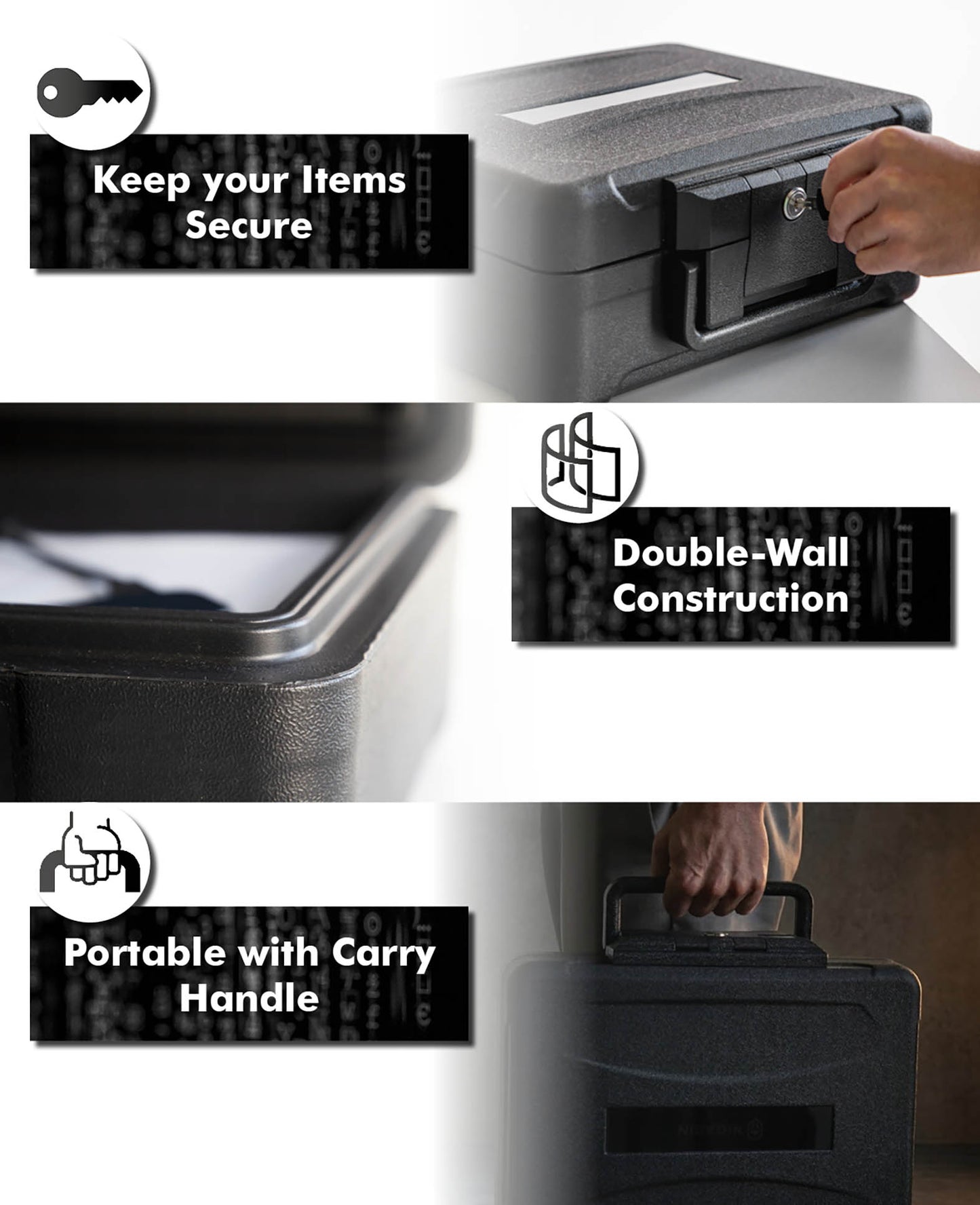 Paladin Feuerschutzkassette – 6.5 L, Schwarz, IP67, bis 843°C