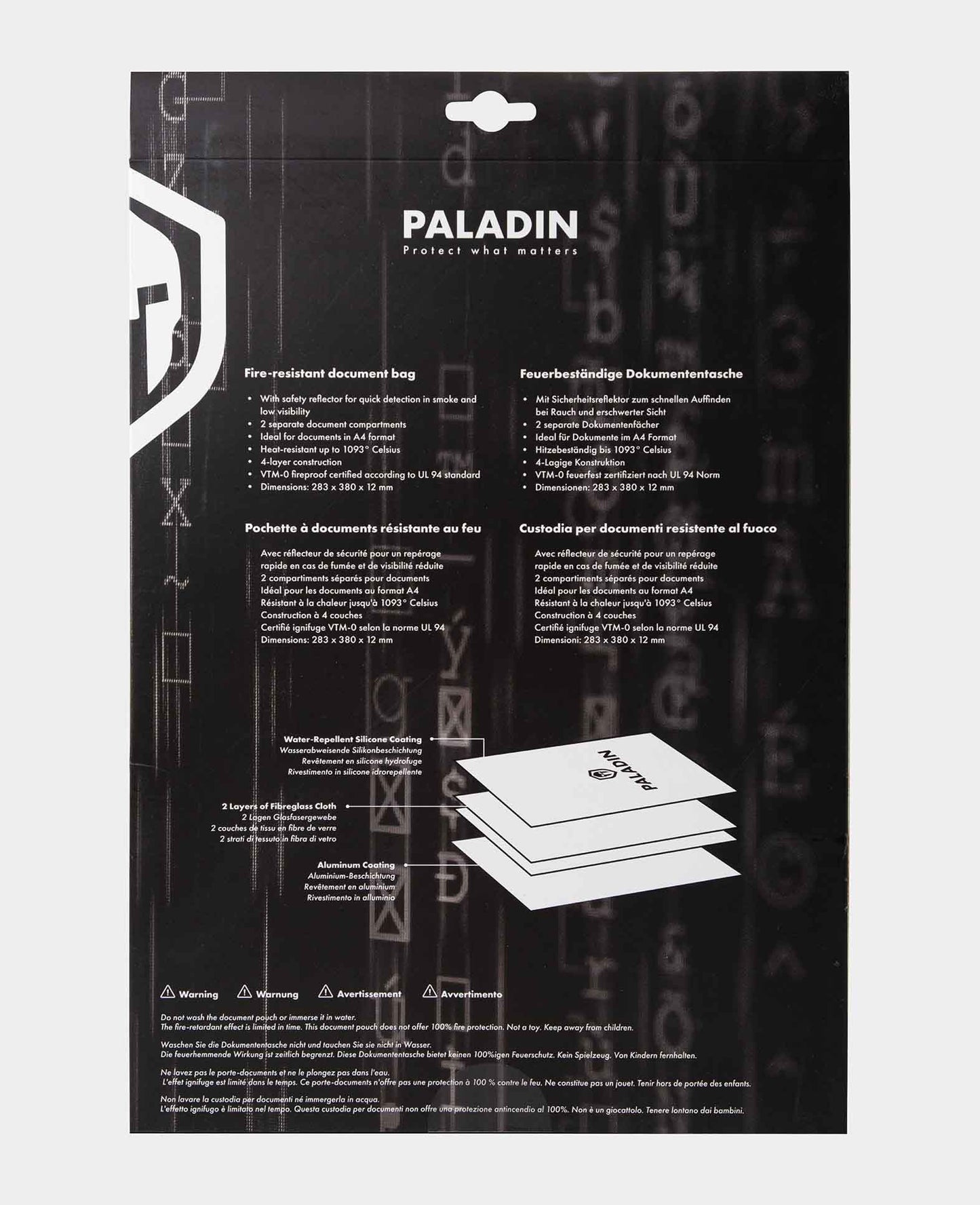 Paladin feuerbeständige Dokumententasche