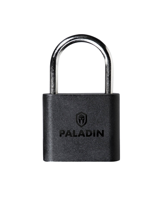 Paladin Fingerprint Lock, Biometric Fingerprint Padlock, Black, 12 Months Standby, Rechargeable, IPX7 Waterproof, 4.6x7.6cm