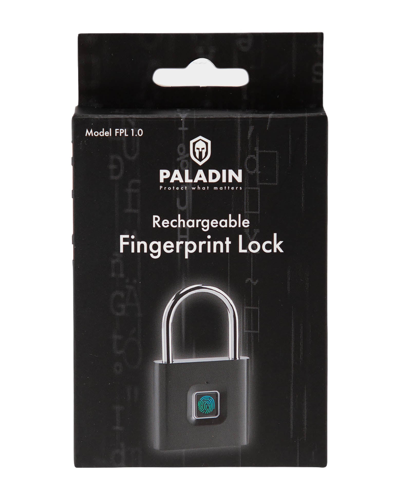 Paladin Biometric Fingerprint Padlock – Black, IPX7