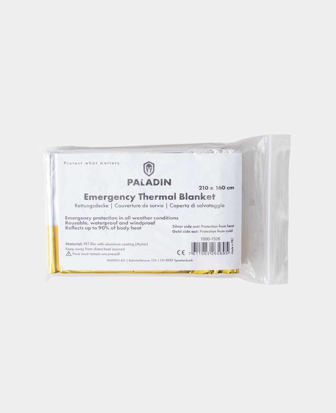 Paladin Emergency Blanket – Mylar, Reflects 90% Body Heat