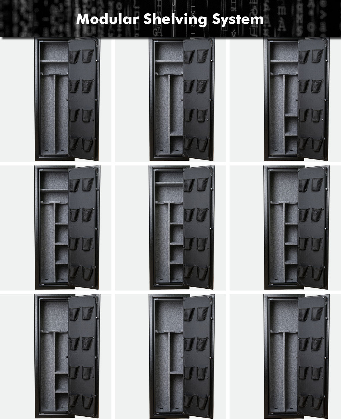 Paladin Guardian Waffenschrank,  biometrischer Fingerabdruck Langwaffen-Safe,  schwarz, modular, bis 10 Gewehre und 8 Pistolen , 38x46x140cm