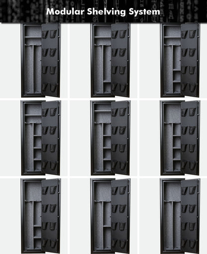 Paladin Guardian Waffenschrank,  biometrischer Fingerabdruck Langwaffen-Safe,  schwarz, modular, bis 10 Gewehre und 8 Pistolen , 38x46x140cm