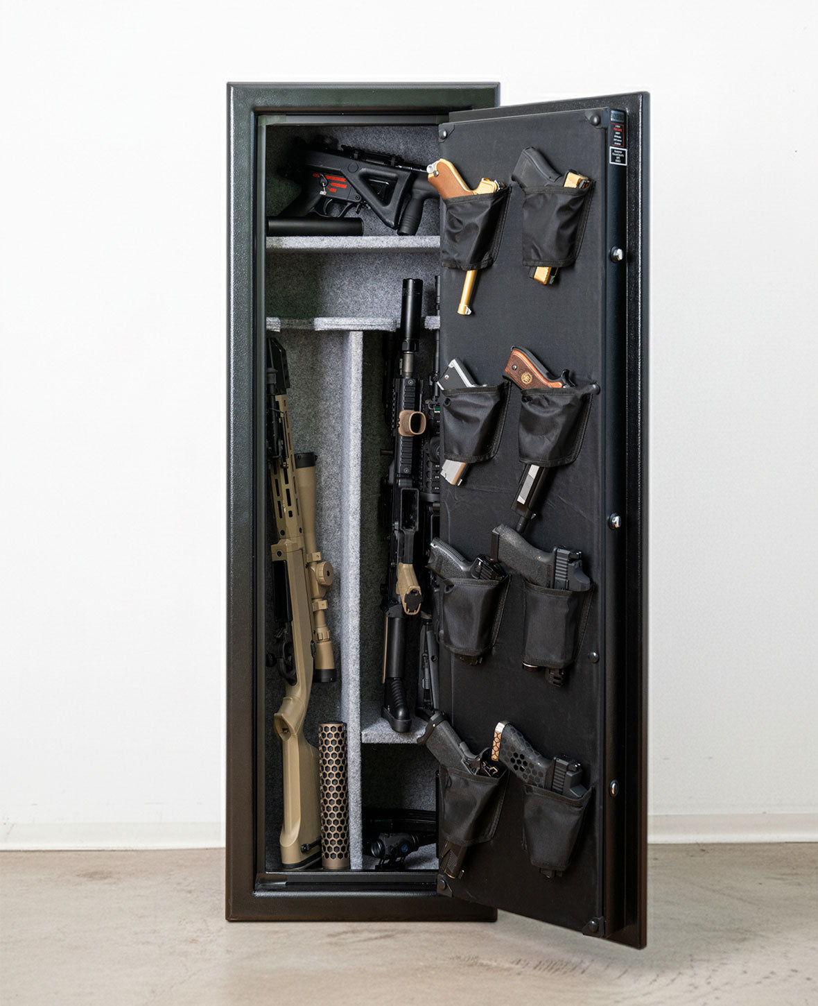 Paladin Guardian Waffenschrank,  biometrischer Fingerabdruck Langwaffen-Safe,  schwarz, modular, bis 10 Gewehre und 8 Pistolen , 38x46x140cm