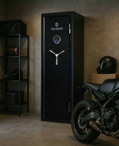 Paladin Guardian Waffenschrank,  biometrischer Fingerabdruck Langwaffen-Safe,  schwarz, modular, bis 10 Gewehre und 8 Pistolen , 38x46x140cm