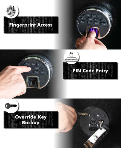 Paladin Guardian Waffenschrank,  biometrischer Fingerabdruck Langwaffen-Safe,  schwarz, modular, bis 10 Gewehre und 8 Pistolen , 38x46x140cm