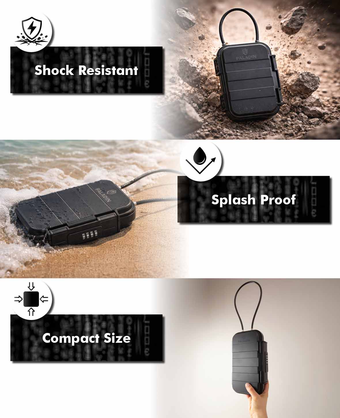 Paladin Mini Safe with Combination Lock – Travel Safe for Valuables