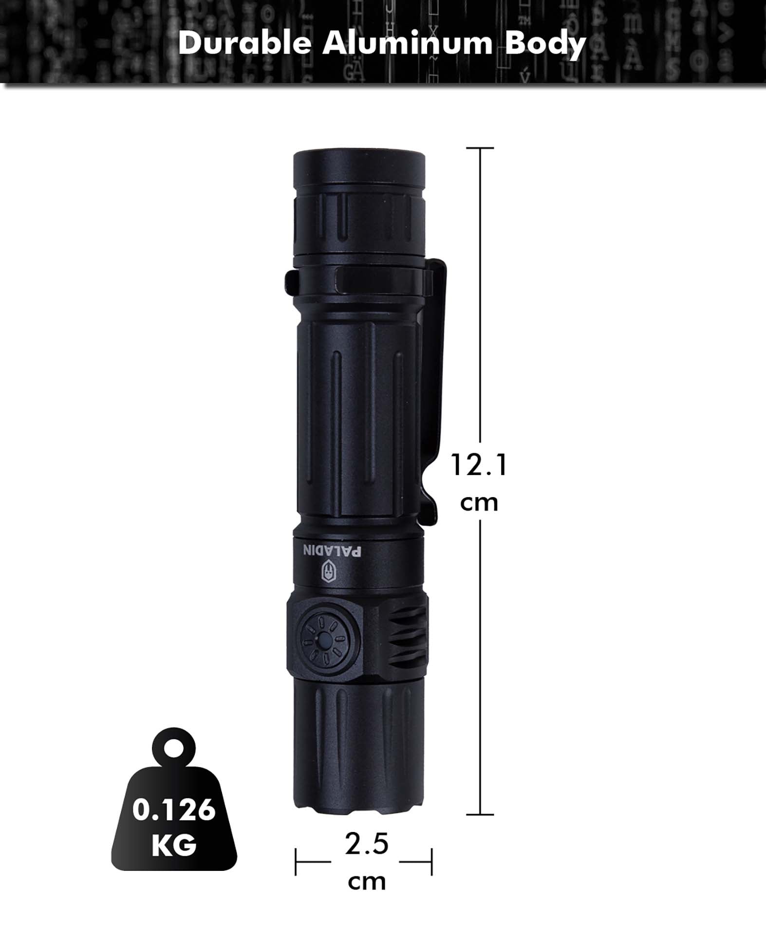 Paladin EDC Flashlight – LED Flashlight with 1800 Lumens, 6 Light Modes & USB-C
