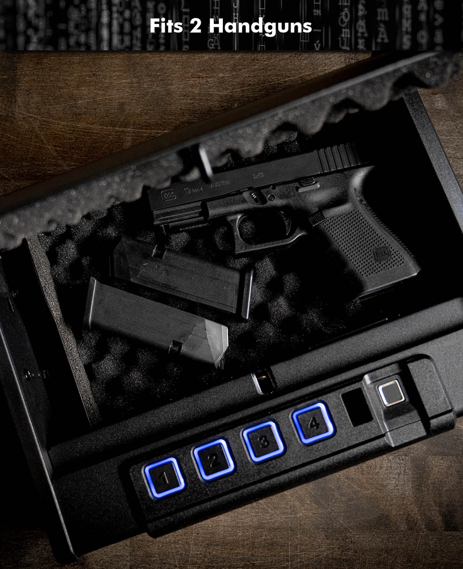 Paladin MK2 Biometric Fingerprint Pistol Safe, Black, 34.4x26.3x8.9cm