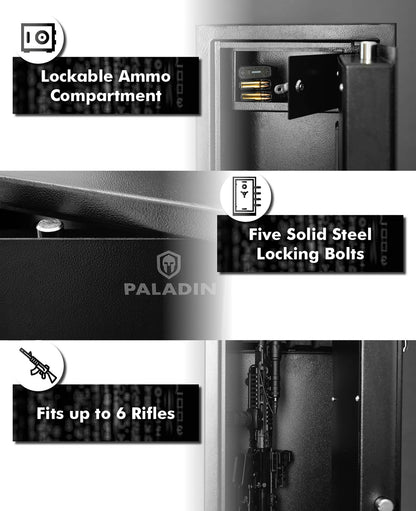 Paladin ARS1 Langwaffen-Safe – Biometrisch, Schwarz, Edelstahl, Modular