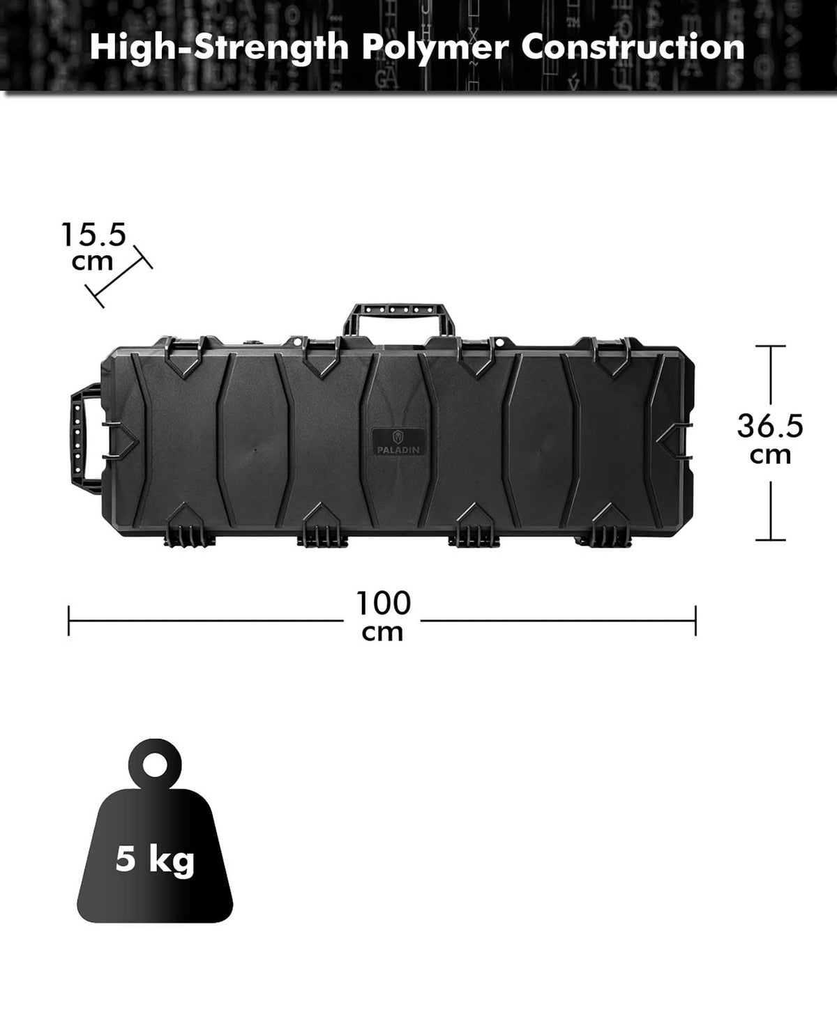 Paladin Rifle Case Weapon Case, black, 100 x 36.6 x 15.5 cm