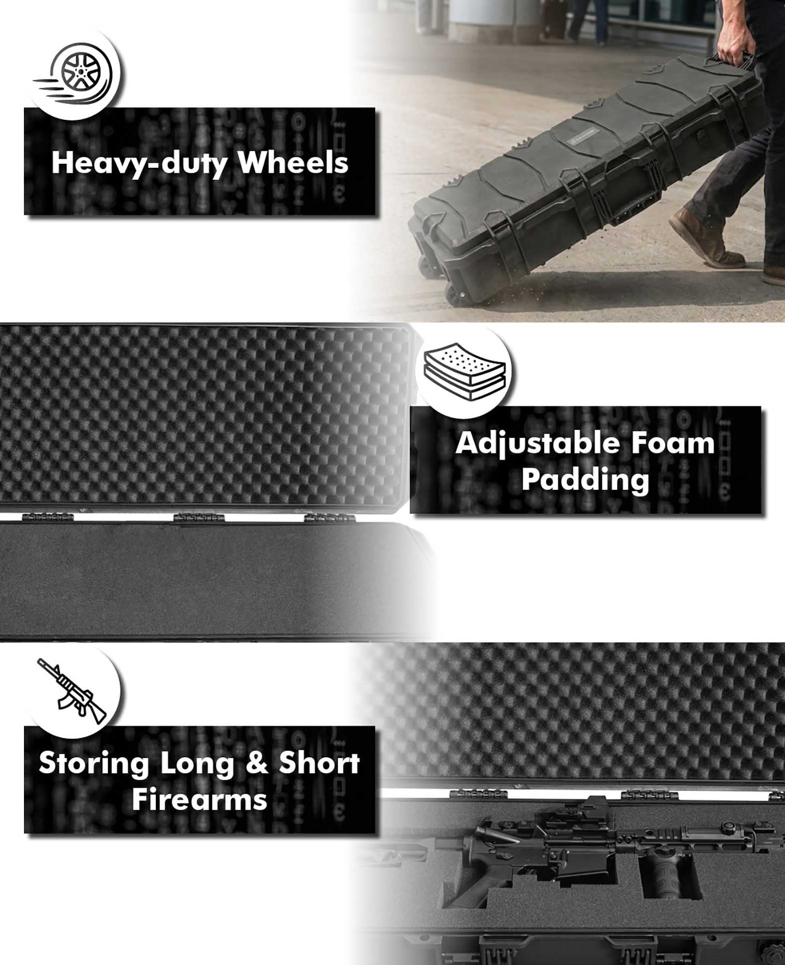 Paladin Rifle Case Weapon Case, black, 100 x 36.6 x 15.5 cm