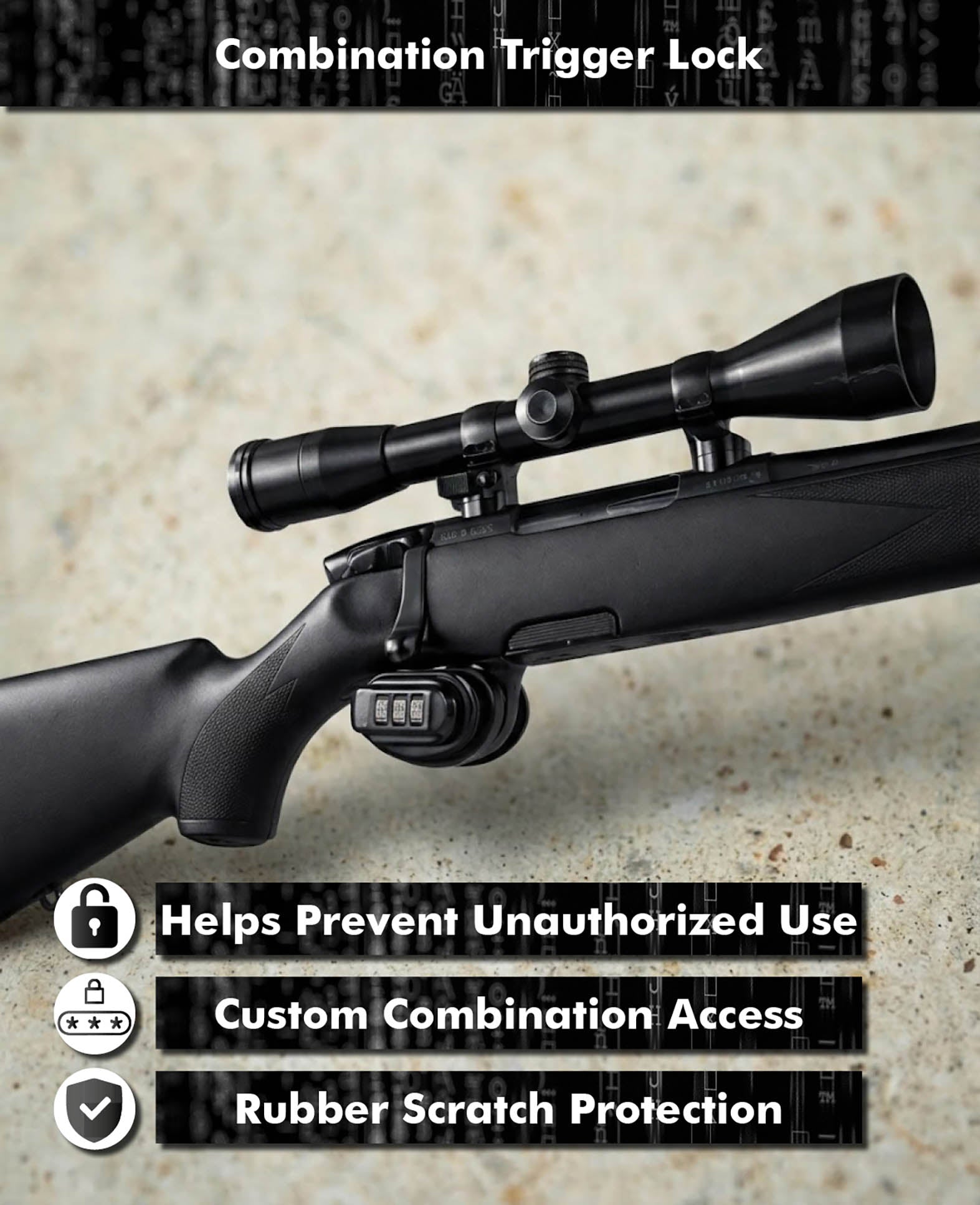 Paladin Trigger Lock, Gun Lock with Combination, 6.5x4.0x6.5cm