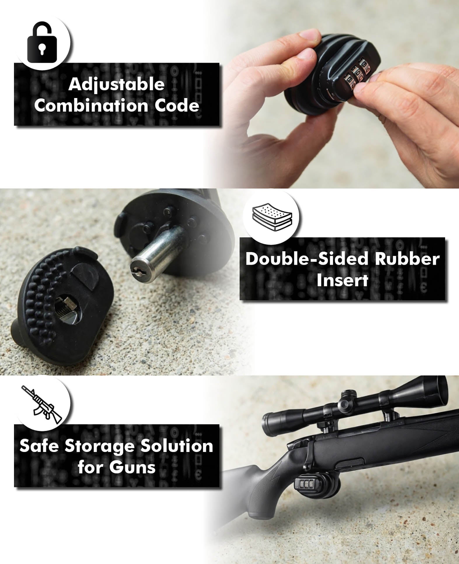Paladin Trigger Lock, Gun Lock with Combination, 6.5x4.0x6.5cm