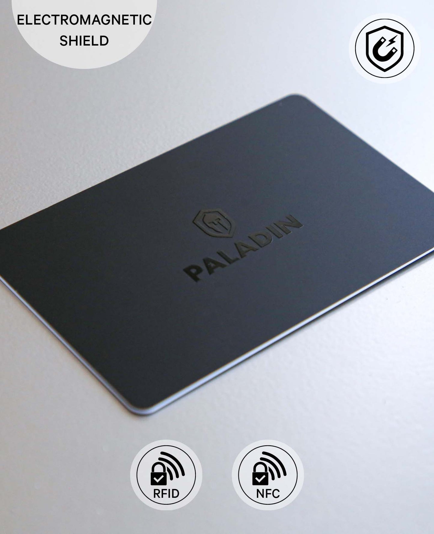 Paladin NFC/RFID Blocker Card, Schutz vor Datendiebstahl und Phishing-Attacken dank elektromagnetischem Schutzschild, im Kreditkartenformat